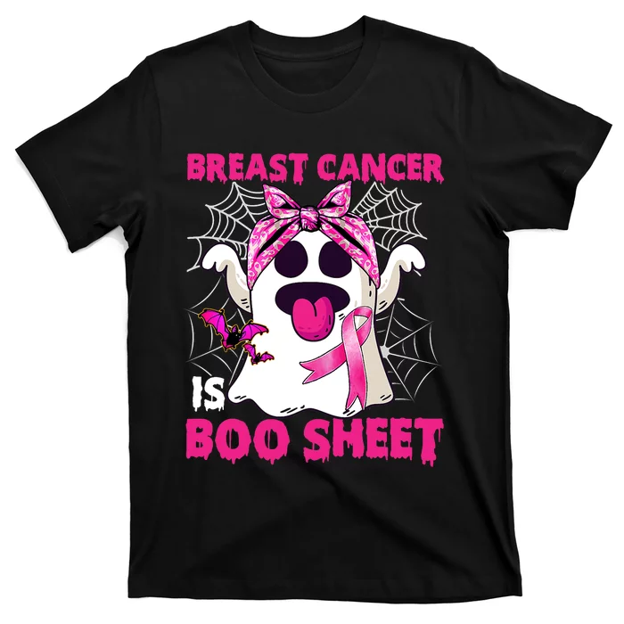 Breast Cancer Is Boo Sheet Halloween Funny Ghost Pink Ribbon T-Shirt