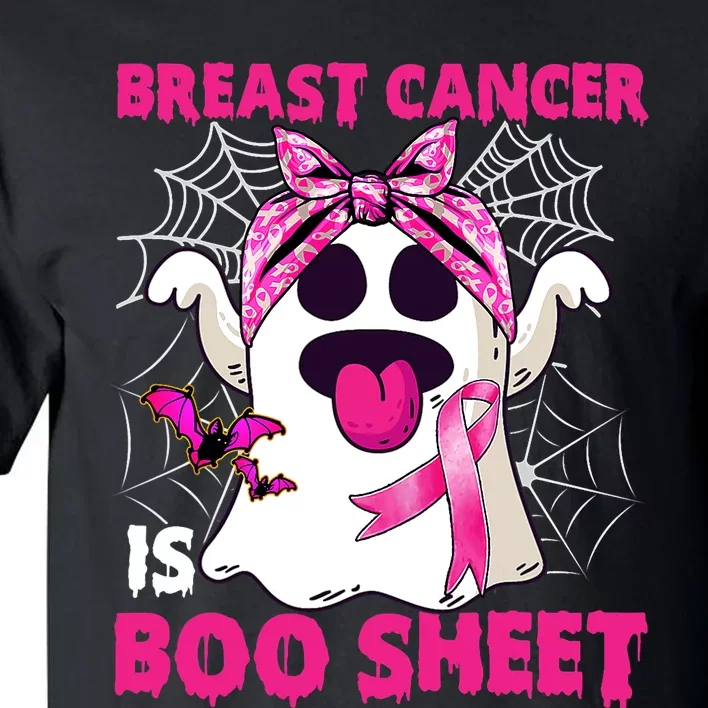 Breast Cancer Is Boo Sheet Halloween Funny Ghost Pink Ribbon Tall T-Shirt