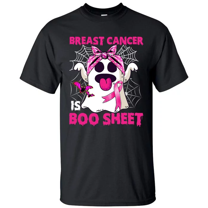 Breast Cancer Is Boo Sheet Halloween Funny Ghost Pink Ribbon Tall T-Shirt