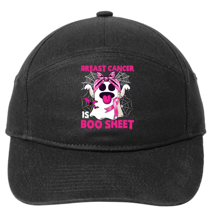 Breast Cancer Is Boo Sheet Halloween Funny Ghost Pink Ribbon 7-Panel Snapback Hat