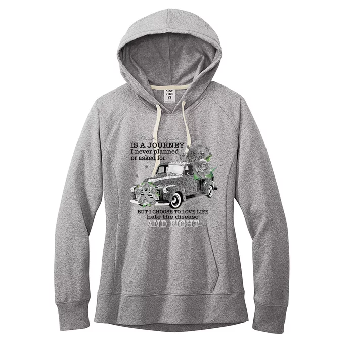 Brain Cancer Is A Journey Brain Cancer Awareness Great Gift Women's Fleece Hoodie