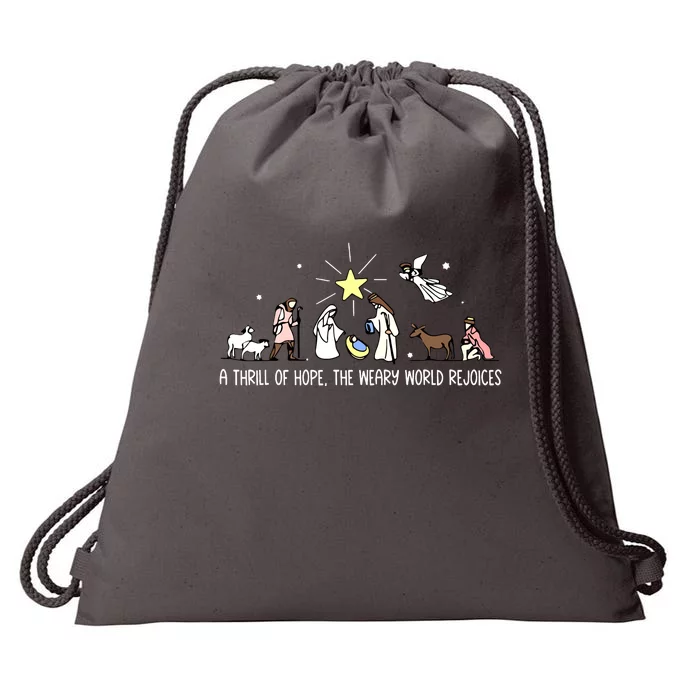 Birthday Christmas Jesus Thrill Of Hope Weary World Rejoices Gift Drawstring Bag