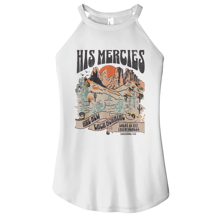 Boho Christian Jesus Faith Based His Mercies Are New Women’s Perfect Tri Rocker Tank