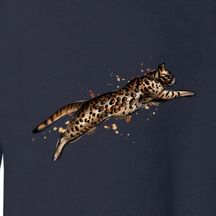 Bengal Cat Jumping From A Splash Toddler Sweatshirt