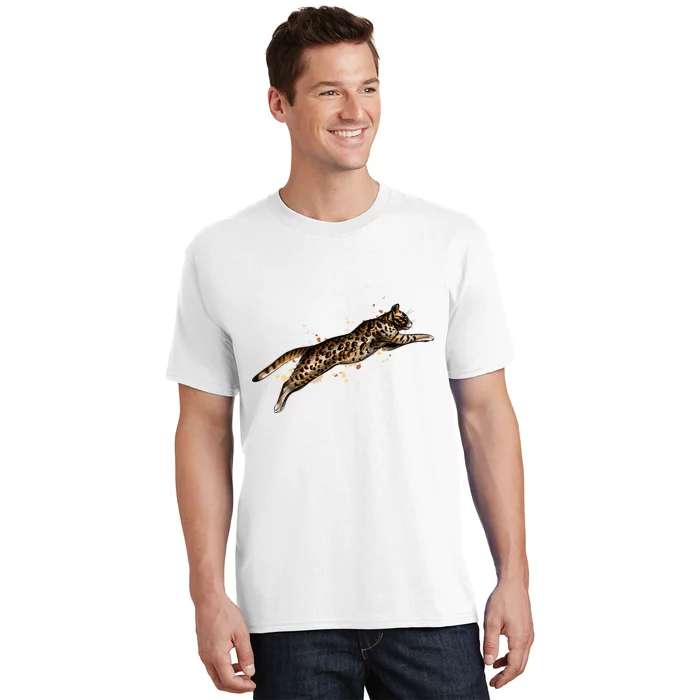 Bengal Cat Jumping From A Splash T-Shirt