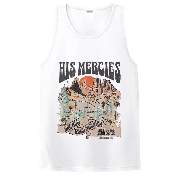 Boho Christian Jesus Faith Based His Mercies Are New Performance Tank