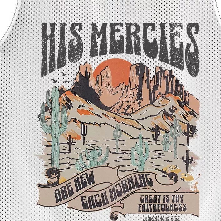 Boho Christian Jesus Apparel Faith Based His Mercies Are New Mesh Reversible Basketball Jersey Tank