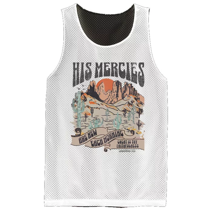 Boho Christian Jesus Apparel Faith Based His Mercies Are New Mesh Reversible Basketball Jersey Tank