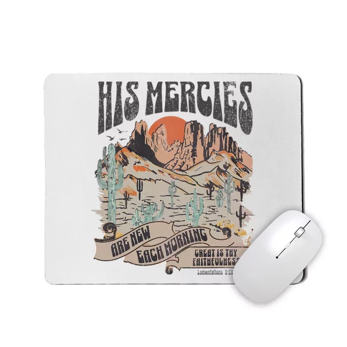 Boho Christian Jesus Apparel Faith Based His Mercies Are New Mousepad