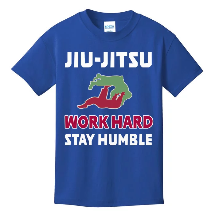 Best Classic Jiu Jitsu Gift Work Hard Stay Humble Meaningful Gift Kids T-Shirt