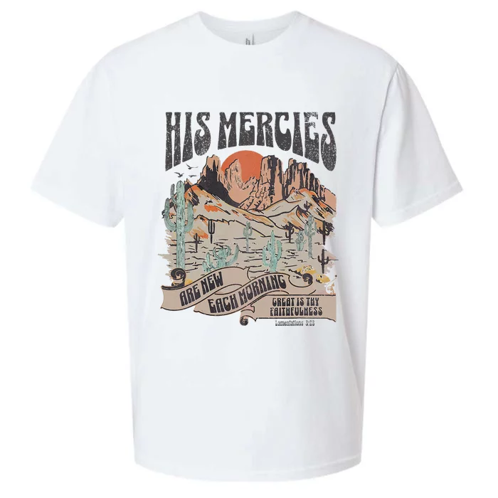 Boho Christian Jesus Apparel Faith Based His Mercies Are New Sueded Cloud Jersey T-Shirt