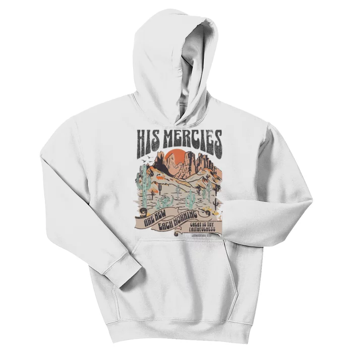 Boho Christian Jesus Apparel Faith Based His Mercies Are New Kids Hoodie