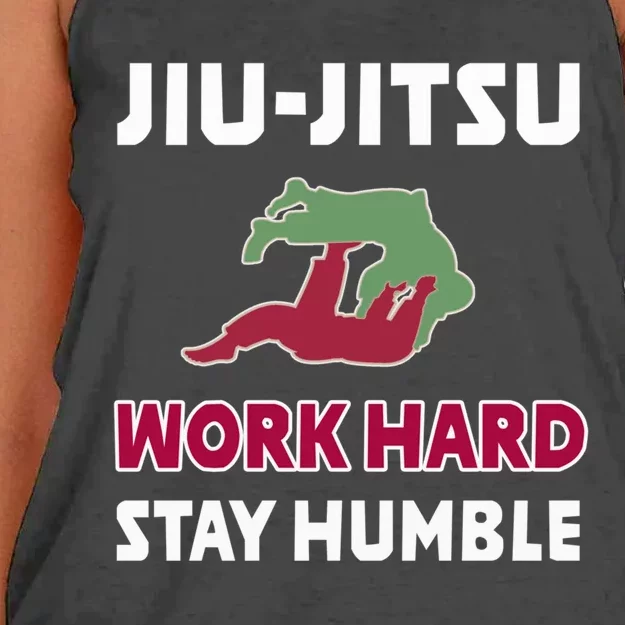 Best Classic Jiu Jitsu Gift Work Hard Stay Humble Meaningful Gift Women's Knotted Racerback Tank