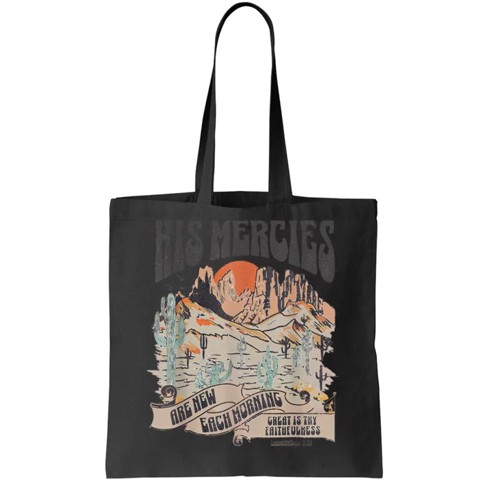 Boho Christian Jesus Faith Based His Mercies Are New Tote Bag