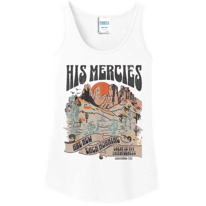 Boho Christian Jesus Faith Based His Mercies Are New Ladies Essential Tank