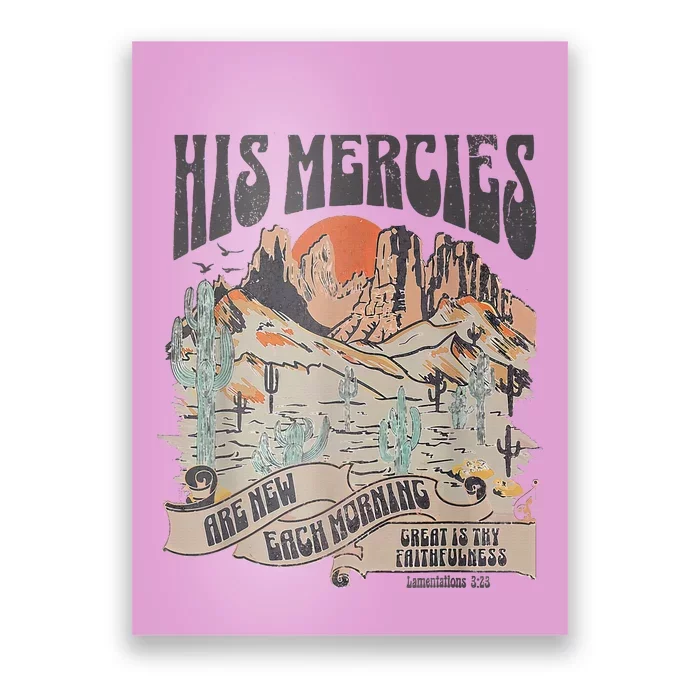 Boho Christian Jesus Faith Based His Mercies Are New Poster