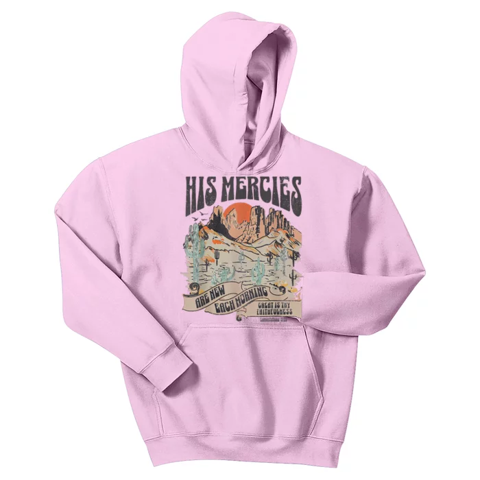 Boho Christian Jesus Faith Based His Mercies Are New Kids Hoodie