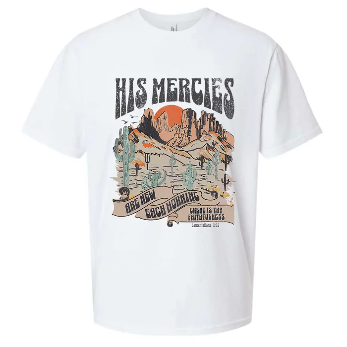 Boho Christian Jesus Apparel Faith Based His Mercies Are New Sueded Cloud Jersey T-Shirt