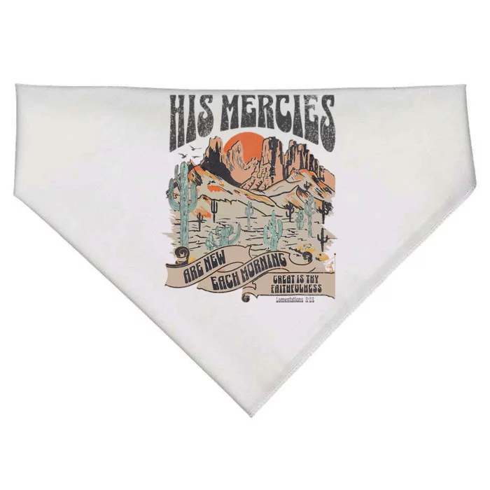 Boho Christian Jesus Apparel Faith Based His Mercies Are New USA-Made Doggie Bandana