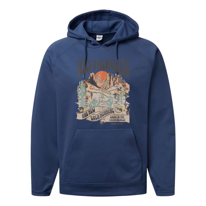 Boho Christian Jesus Apparel Faith Based His Mercies Are New Performance Fleece Hoodie