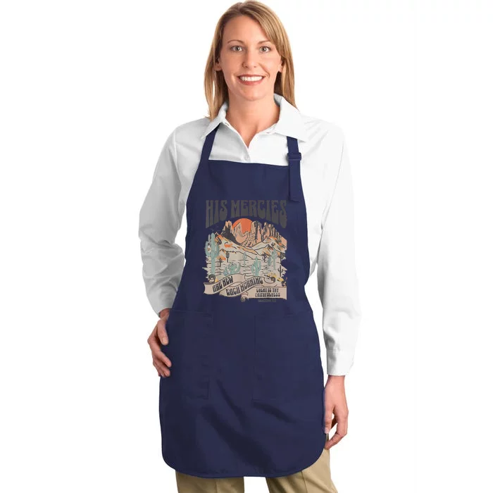 Boho Christian Jesus Apparel Faith Based His Mercies Are New Full-Length Apron With Pocket