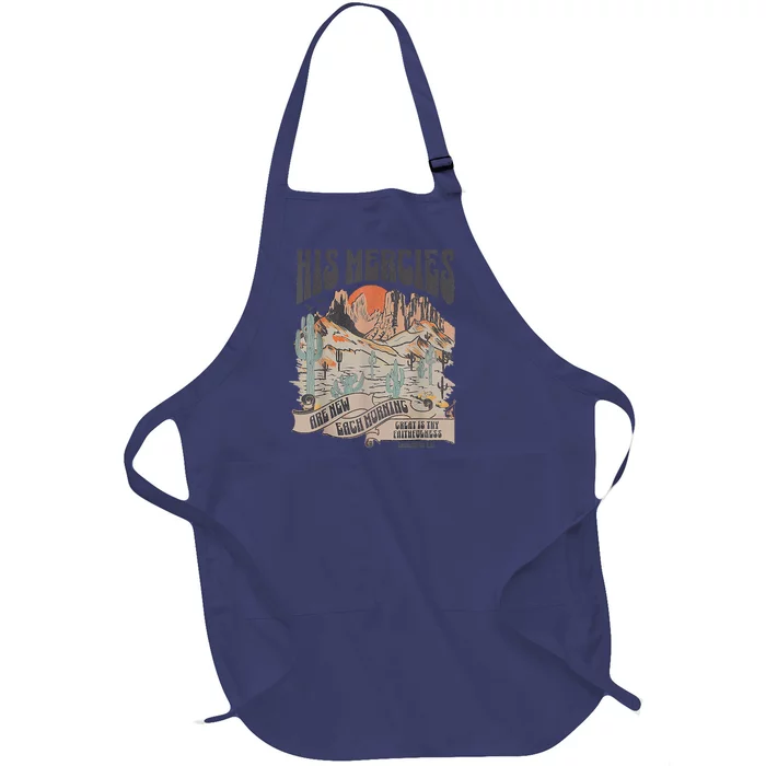 Boho Christian Jesus Apparel Faith Based His Mercies Are New Full-Length Apron With Pocket