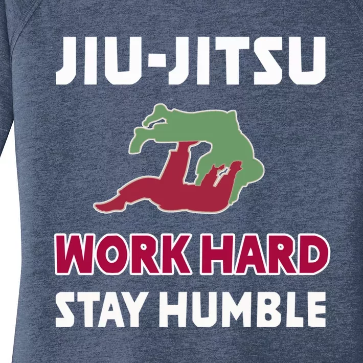 Best Classic Jiu Jitsu Gift Work Hard Stay Humble Meaningful Gift Women's Perfect Tri Tunic Long Sleeve Shirt