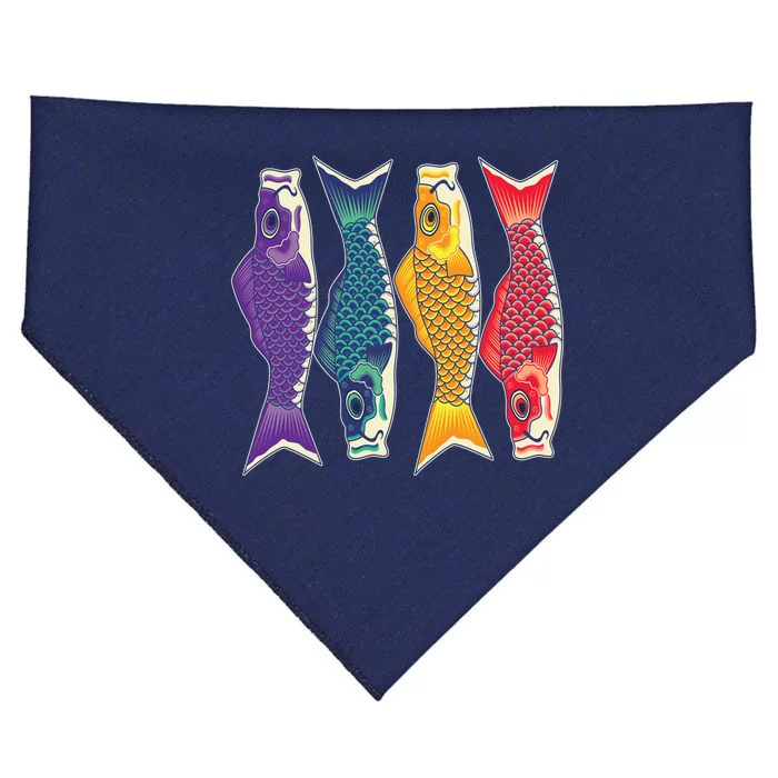 Bright Colorful Japanese Koi Carp Fish USA-Made Doggie Bandana