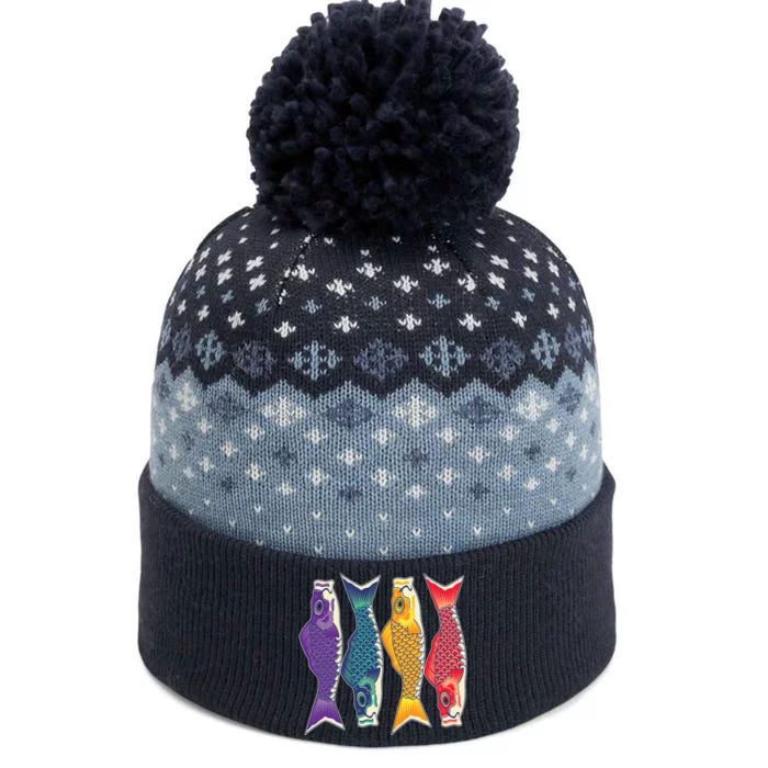 Bright Colorful Japanese Koi Carp Fish The Baniff Cuffed Pom Beanie