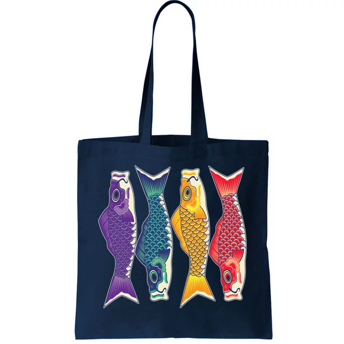 Bright Colorful Japanese Koi Carp Fish Tote Bag