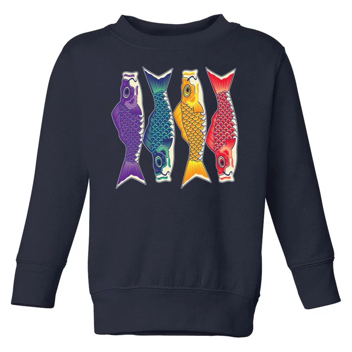 Bright Colorful Japanese Koi Carp Fish Toddler Sweatshirt