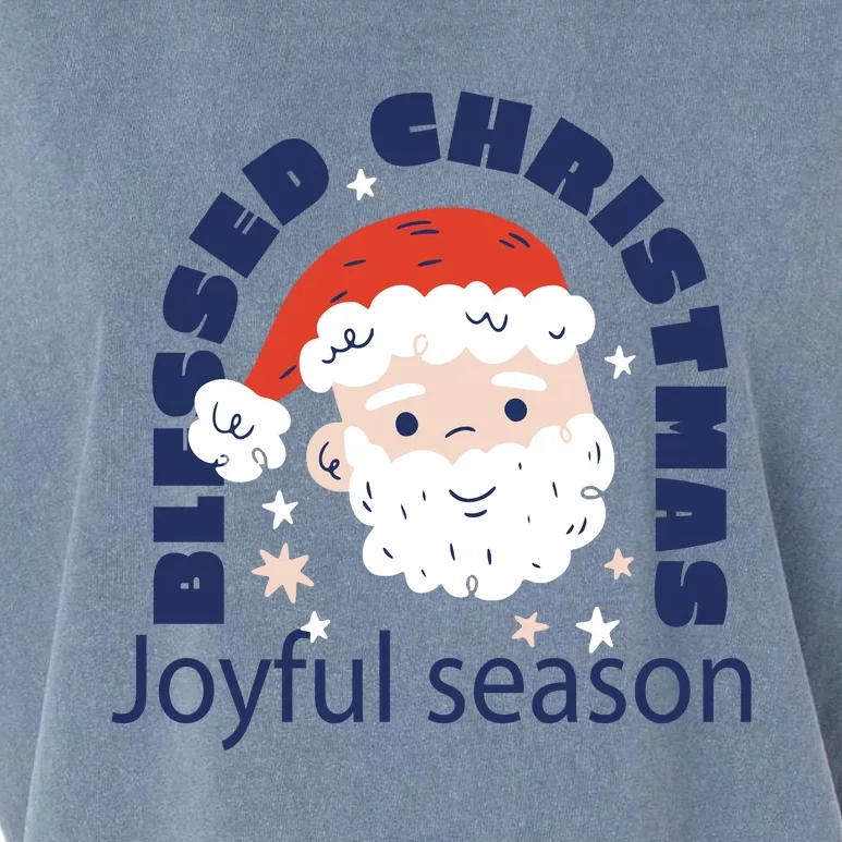 Blessed Christmas Joyful Season Santa Claus Garment-Dyed Women's Muscle Tee