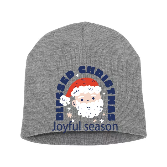 Blessed Christmas Joyful Season Santa Claus Short Acrylic Beanie