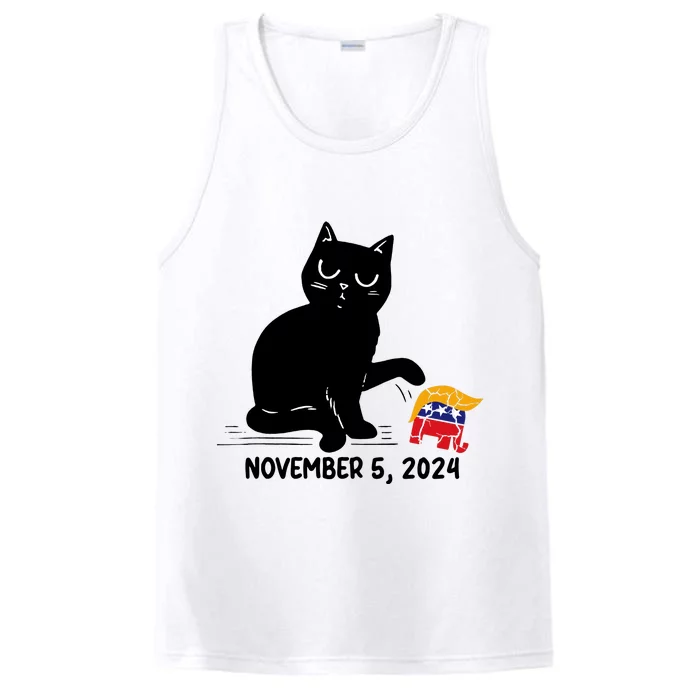 Black Cat Knock Over Trump Elephant Hair 2024 November 5th Performance Tank