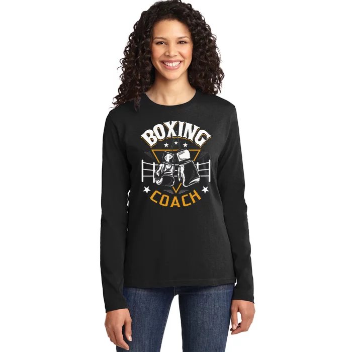 Boxing Coach Kickboxing Kickboxer Gym Boxer Ladies Long Sleeve Shirt