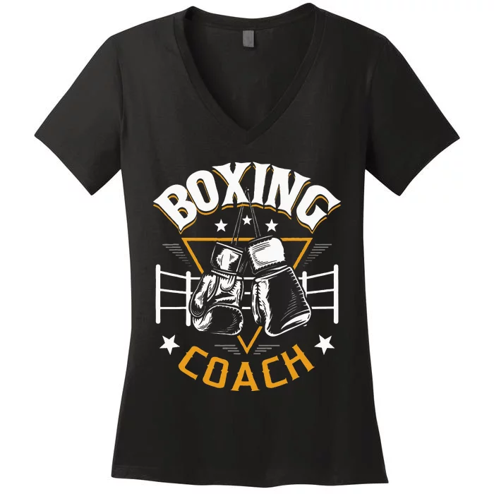 Boxing Coach Kickboxing Kickboxer Gym Boxer Women's V-Neck T-Shirt