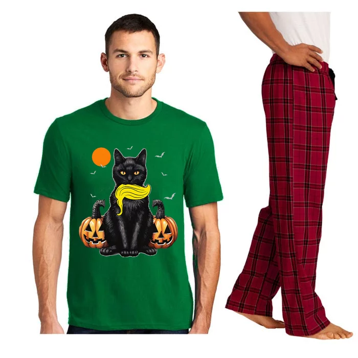 Black Cat Kamala Harris Halloween Trump Hair Pajama Set