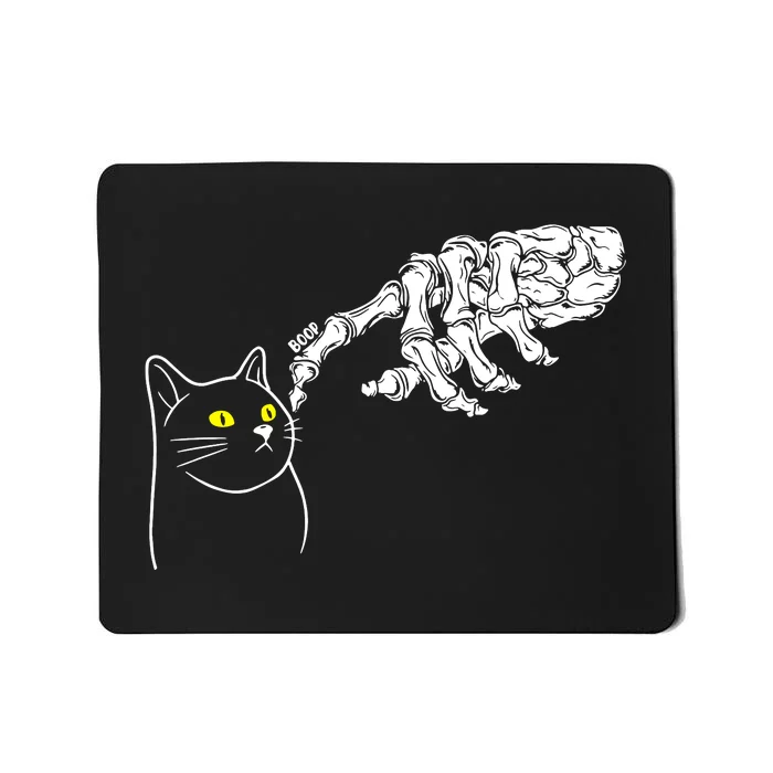 Black Cat Lover Skeleton Hand Mousepad