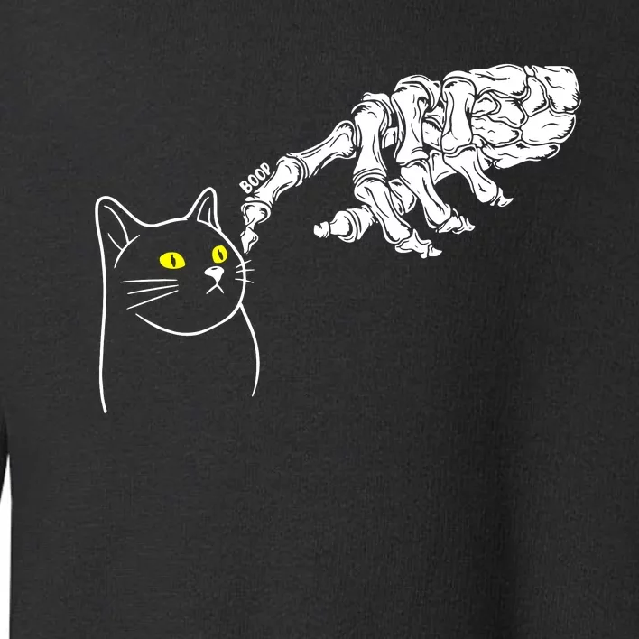 Black Cat Lover Skeleton Hand Toddler Sweatshirt