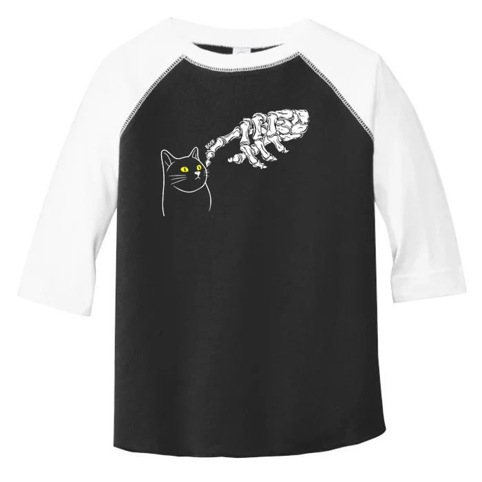 Black Cat Lover Skeleton Hand Toddler Fine Jersey T-Shirt