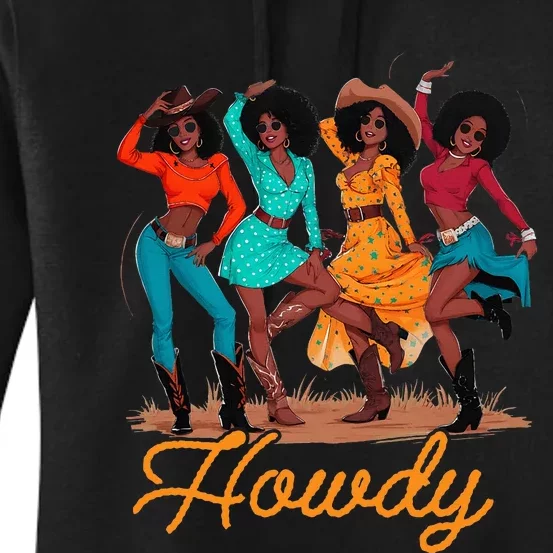 Black Cowgirls Line Dance Western Rodeo Country Music Texas Women's Pullover Hoodie