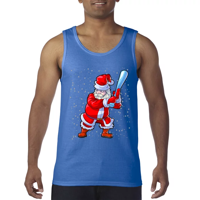 Baseball Christmas Lover Funny Softball Santa Claus Gift Tank Top