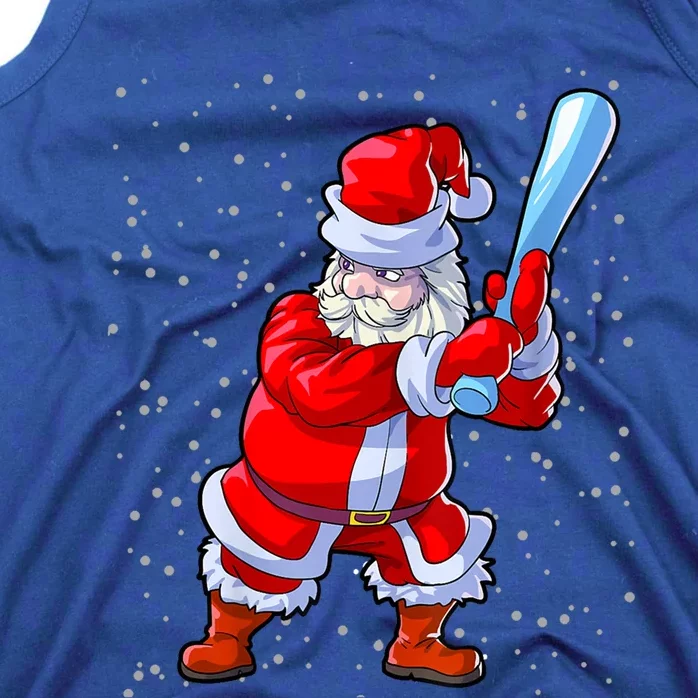 Baseball Christmas Lover Funny Softball Santa Claus Gift Tank Top