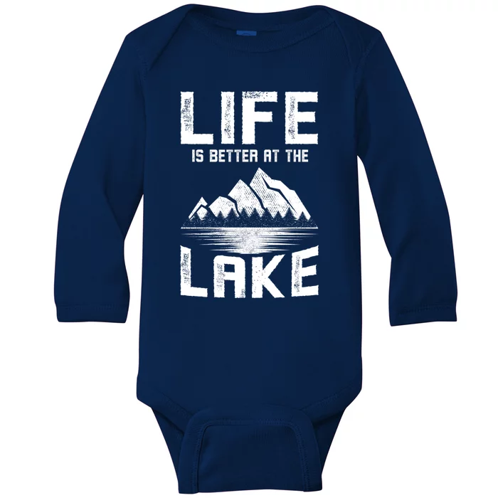 Boating Clothes Life Is Better At The Lake Fishing Gift Baby Long Sleeve Bodysuit