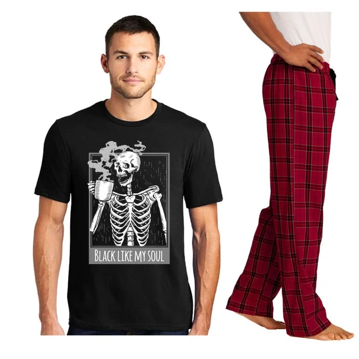 Black Coffee Like My Soul Skeleton Funny Cool Gift Pajama Set