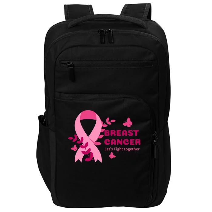 Breast Cancer LetS Fight Together Ribbon Impact Tech Backpack