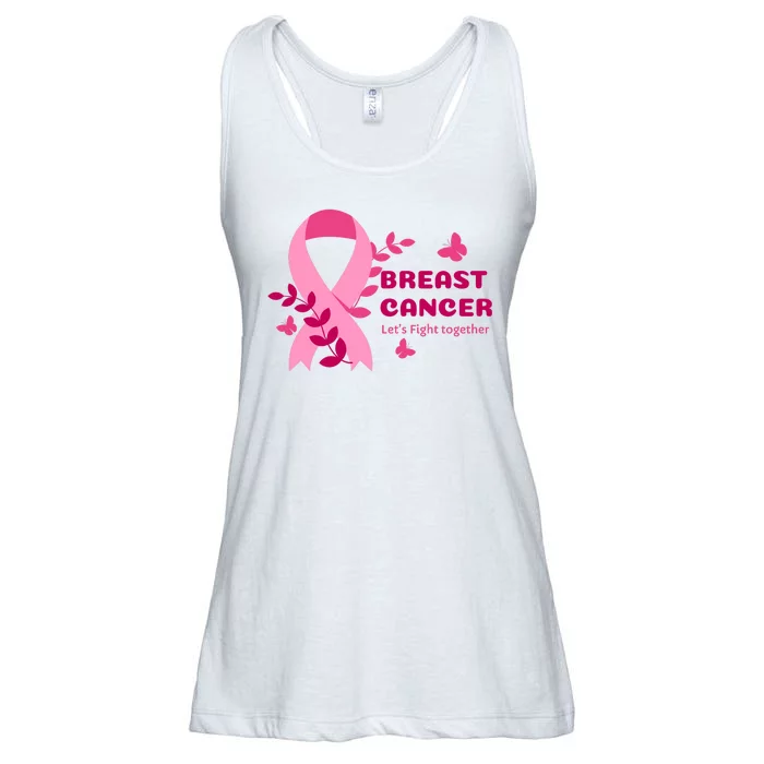 Breast Cancer LetS Fight Together Ribbon Ladies Essential Flowy Tank