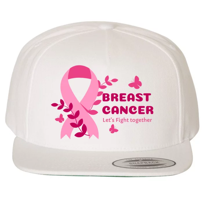 Breast Cancer LetS Fight Together Ribbon Wool Snapback Cap