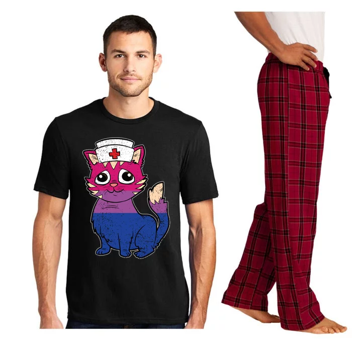 Bisexual Cat Lgbtq Retro Pride Kitten Rn Nursing Nurse Gift Pajama Set