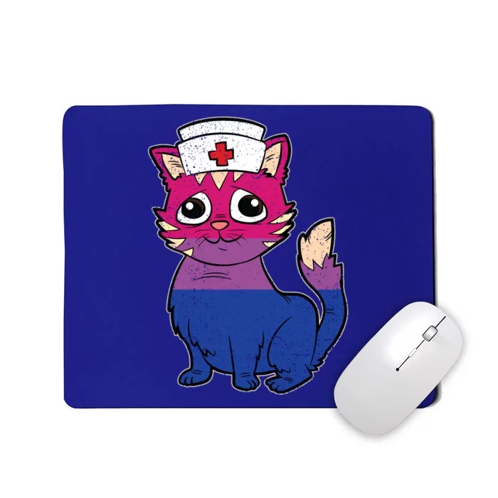 Bisexual Cat Lgbtq Retro Pride Kitten Rn Nursing Nurse Gift Mousepad